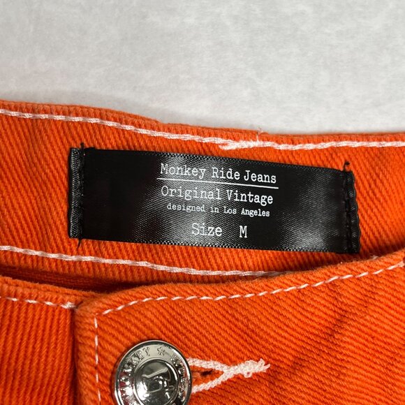 Monkey Ride Jeans womens Orange Denim Dad Jeans Shorts Size Medium - Picture 4 of 7